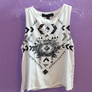White tank top with black elite and gray detailing